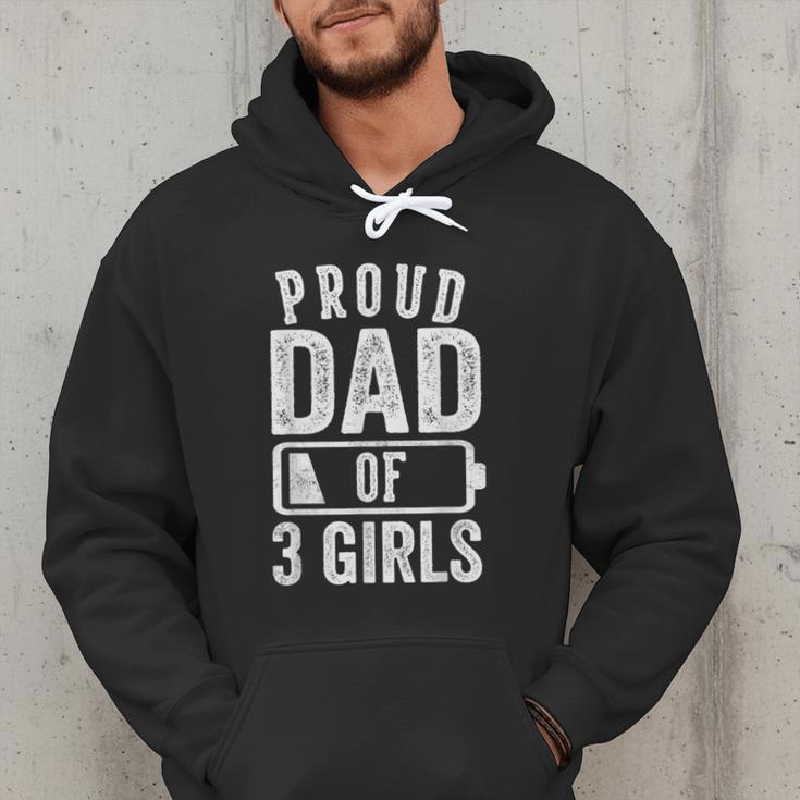 Proud Dad Of 3 Girls Daddy Of Three Daughters Men Hoodie