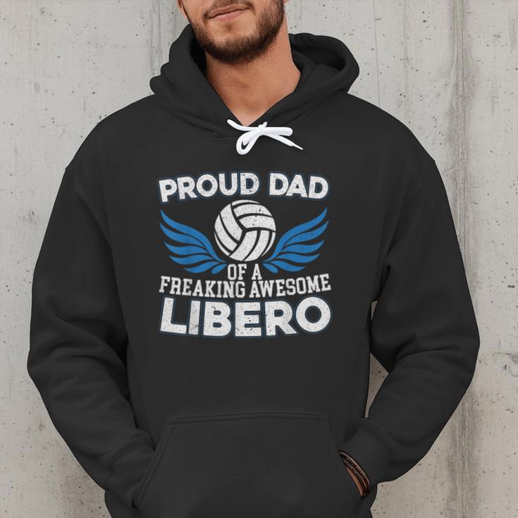 Proud Dad Of A Freaking Awesome Libero Volleyball Father Men Hoodie