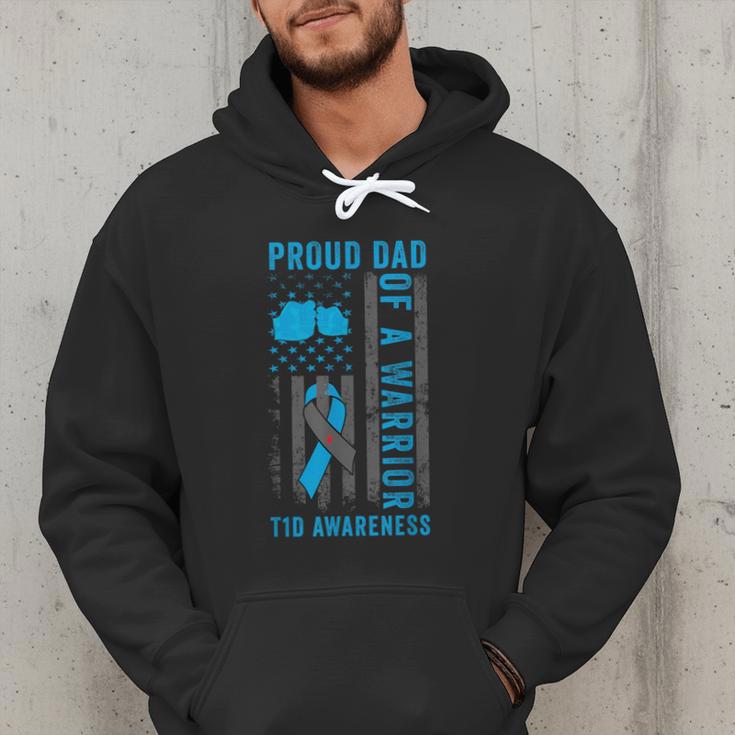 Proud Dad Of A T1D Warrior Type 1 Diabetes Awareness Men Hoodie
