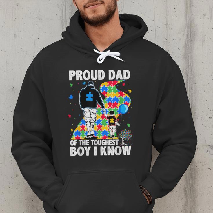 Proud Dad Of The Toughest Boy Autism Awareness Father Autism Men Hoodie Proud Dad Of The Toughest Boy Autism Awareness Father Autism Men Hoodie