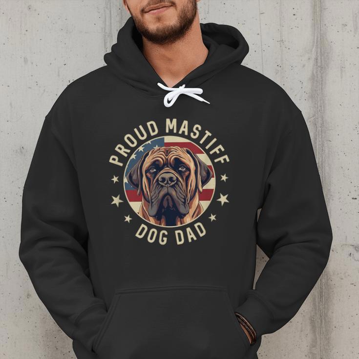 Proud Mastiff Dad American Flag Patriotic Mastiff Dad Men Hoodie
