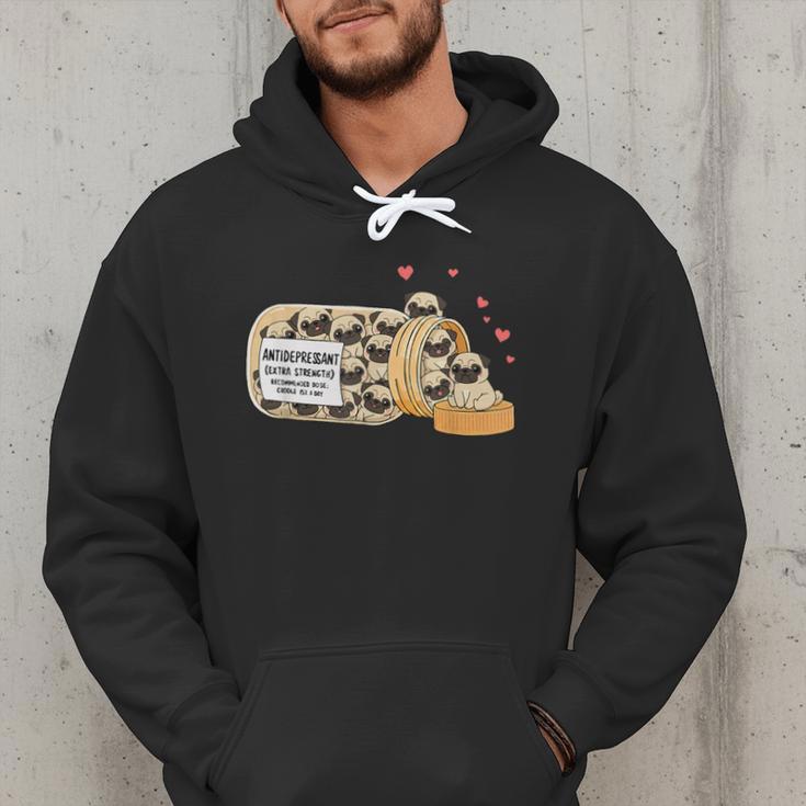 Pug Anti Depressant Mom Dad Kids Men Hoodie