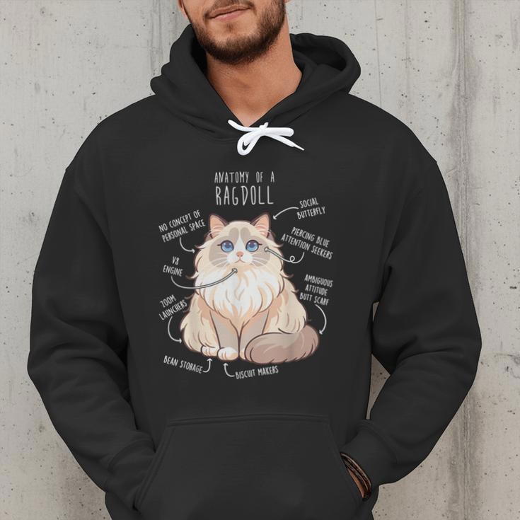 Ragdoll Cat Anatomy Cute Pet Mom Dad Cream Bicolor Men Hoodie