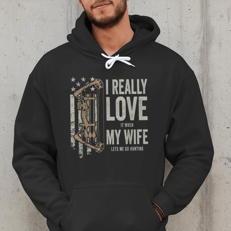 I Really Love It When My Wife Lets Me Go Hunting Dad Men Hoodie