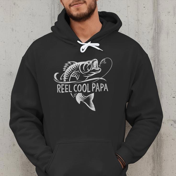 Reel Cool Papa Fishing Dad Father's Day Fisherman Fish Men Hoodie
