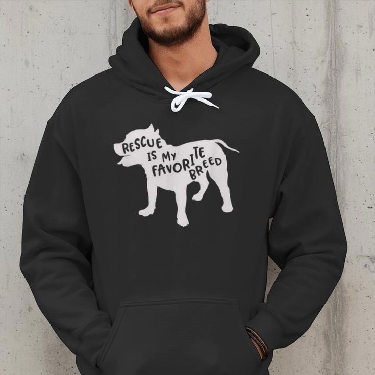 Rescue Is My Favorite BreedShirt Pitbull Mam Dad Shirt Men Hoodie