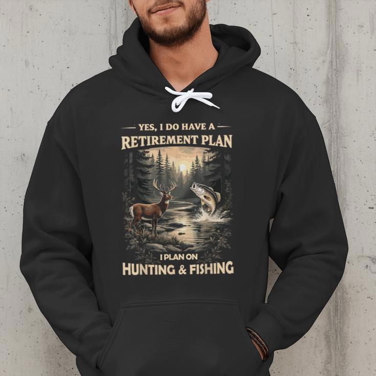 Retirement Plan On Hunting & Fishing Fisherman Hunter Dad Men Hoodie