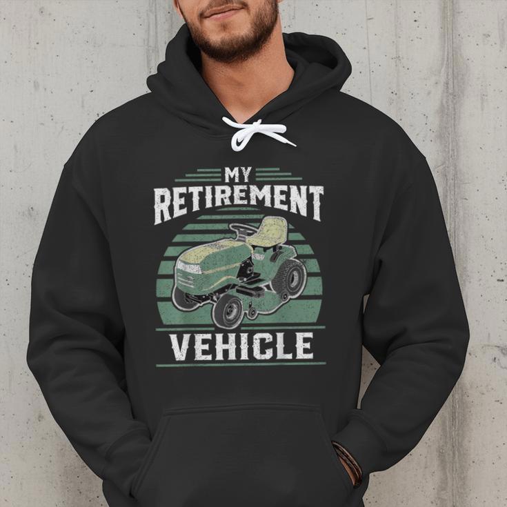 My Retirement Vehicle Riding Lawn Mower Retro Dad Men Hoodie My Retirement Vehicle Riding Lawn Mower Retro Dad Men Hoodie