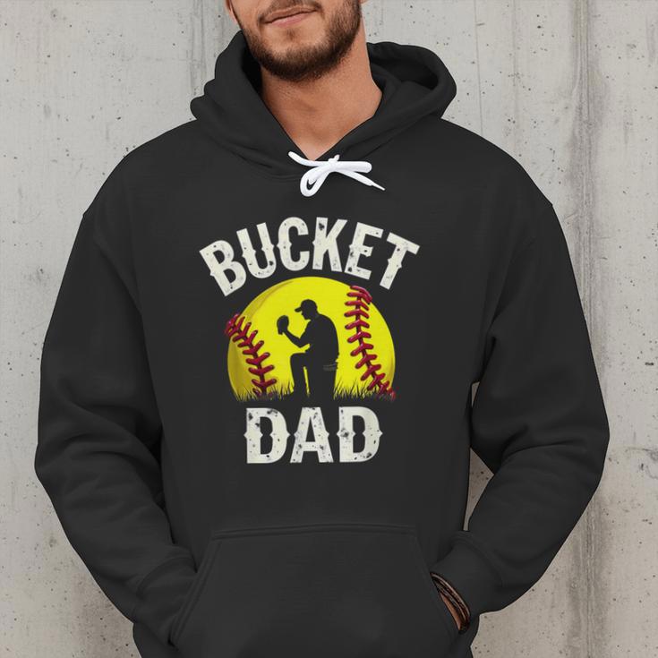 Retro Daddy Bucket Dad Softball Girl Men Hoodie