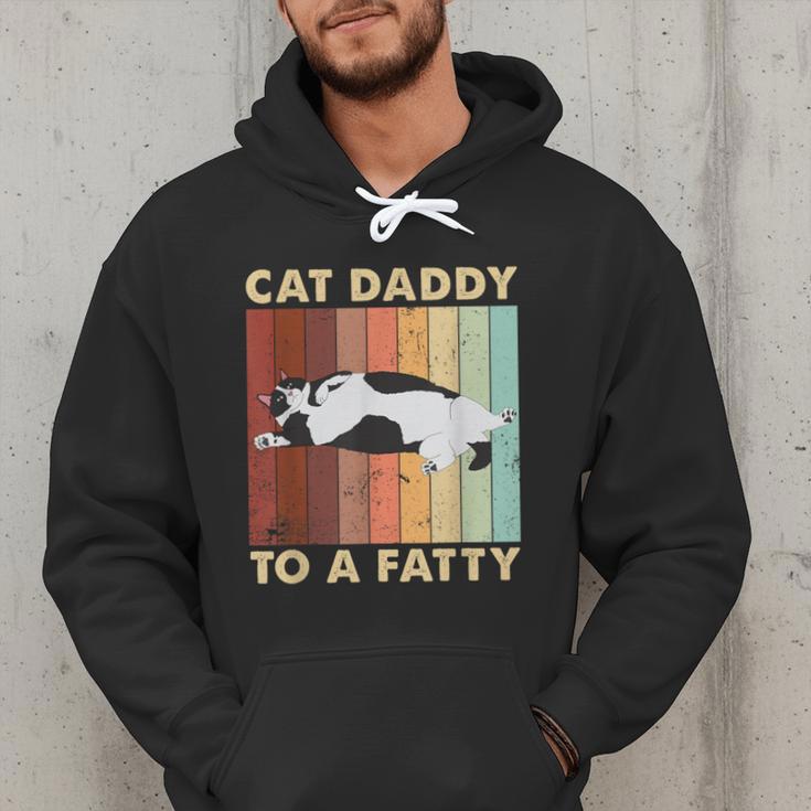 Retro Fat Chonk Dad Tee Cat Daddy To A Fatty Men Hoodie
