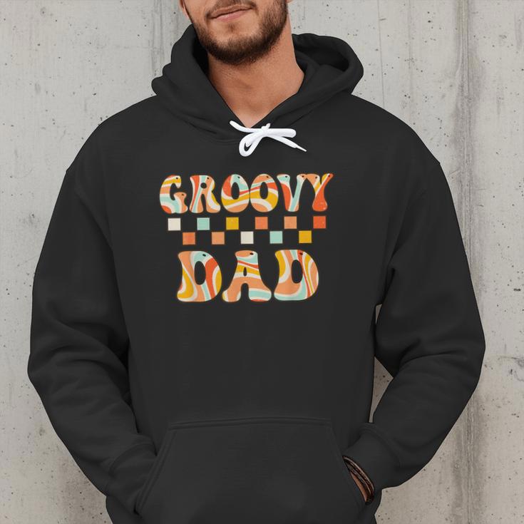 Retro Groovy Dad Matching Family 1st Birthday Party Men Hoodie