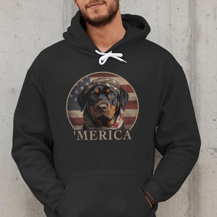 Rottie Dog Mom Dad 'Merica Rottweiler Men Hoodie