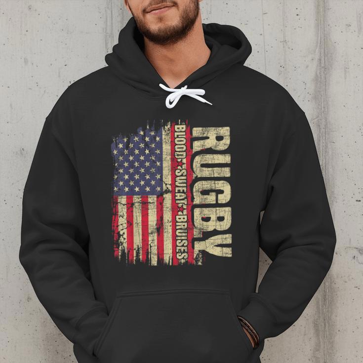 Rugby Blood Sweat Bruises Rugby Player Coach Dad Mom Men Hoodie