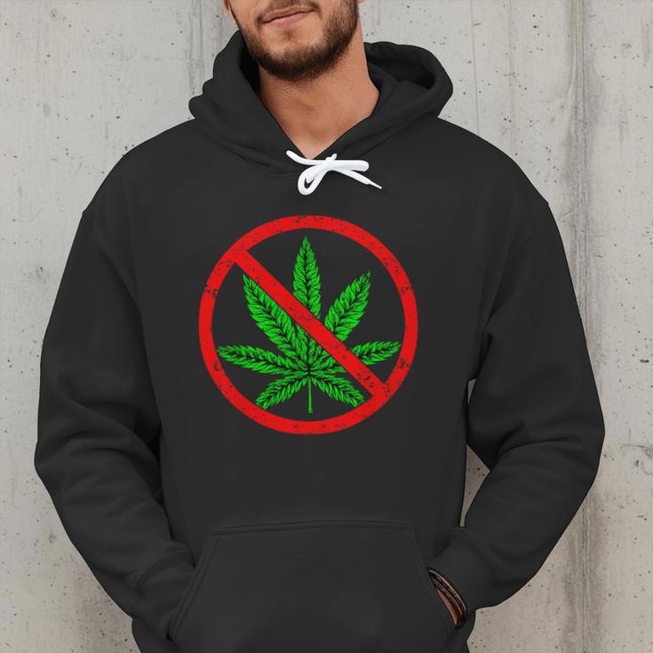 Say No Cannabis Anti-Marijuana Retro Weed Parent Dad Mom Men Hoodie