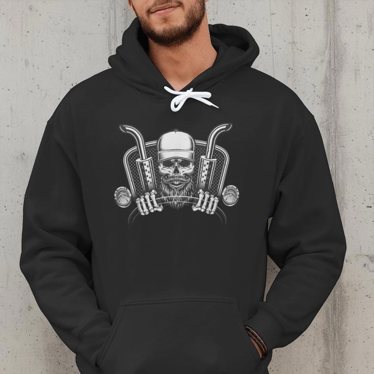 Skeleton Truck Driver Big Trucking Trucker Dad Men Hoodie