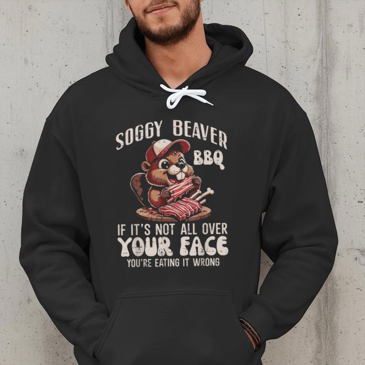 Soggy Beaver Bbq Barbecue Grill Master Humor Dad Men Men Hoodie