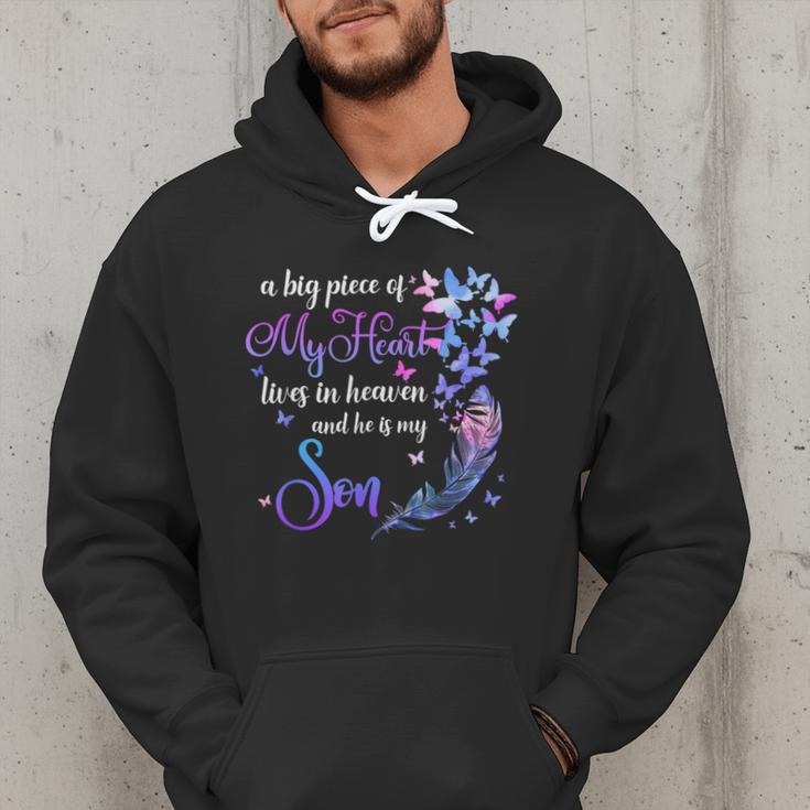 My Son Lives In Heaven Memorial Quotes Love Mom Dad Matching Men Hoodie