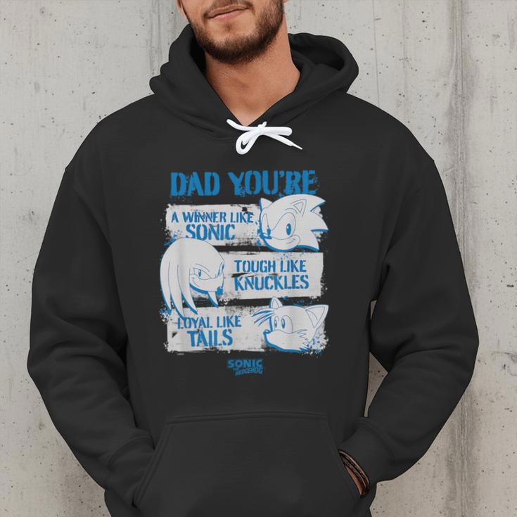 Sonic The Hedgehog Father's Day Dad Qualities Distressed Men Hoodie