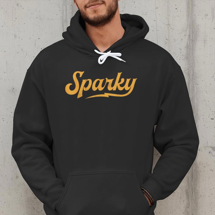Sparky Electrician Lineman Dad Retro Vintage Novelty Men Hoodie