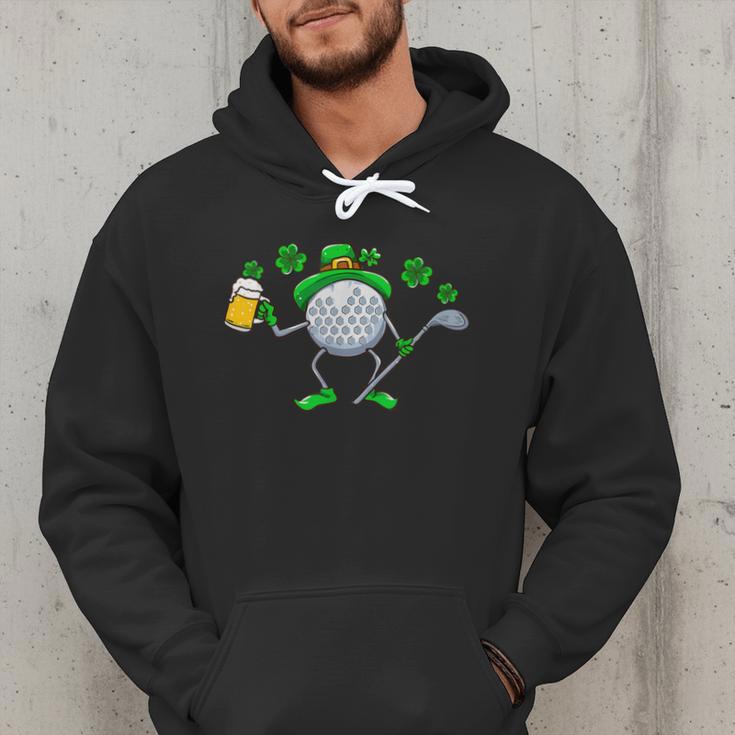 St Patricks Day Golf Golfing Irish Golfer Beer Humor Men Dad Men Hoodie