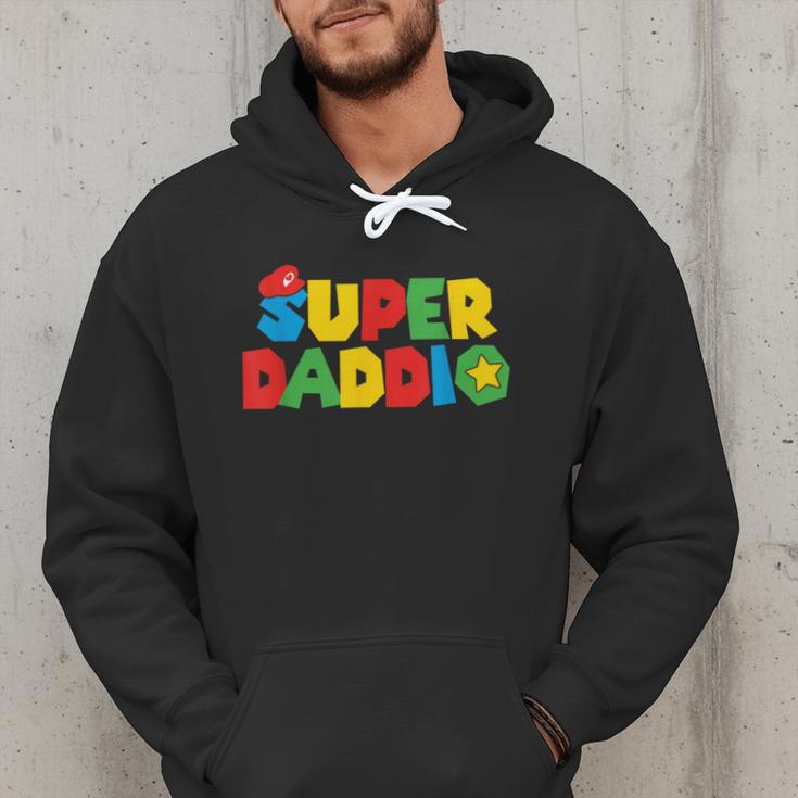 Super Gamer Dad Unleashed Celebrating Fatherly Powers Men Hoodie