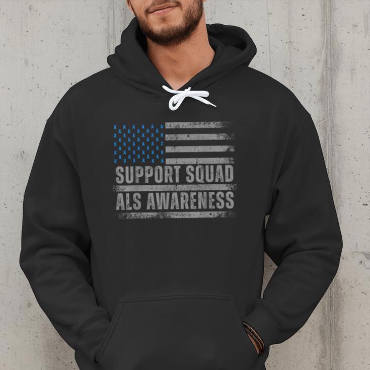 Support ALS Awareness Month USA American Flag Men Dad Men Hoodie