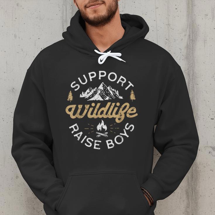 Support Wildlife Raise Boys Parent Mom & Dad Men Hoodie