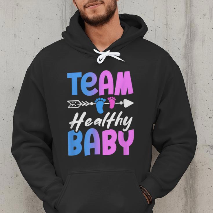 Team Healthy Baby Gender Reveal Pregnancy Mom Dad Men Hoodie