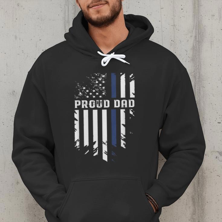 Thin Blue Line Proud Dad Police Family T-Shirt Men Hoodie
