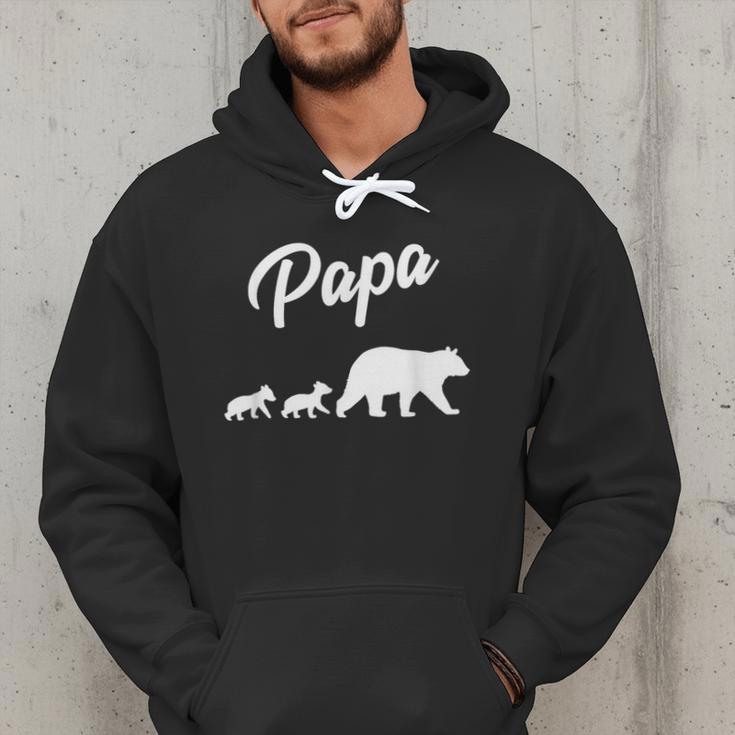Twin Dad Papa Bear Two Cubs 2 Kids Men Hoodie