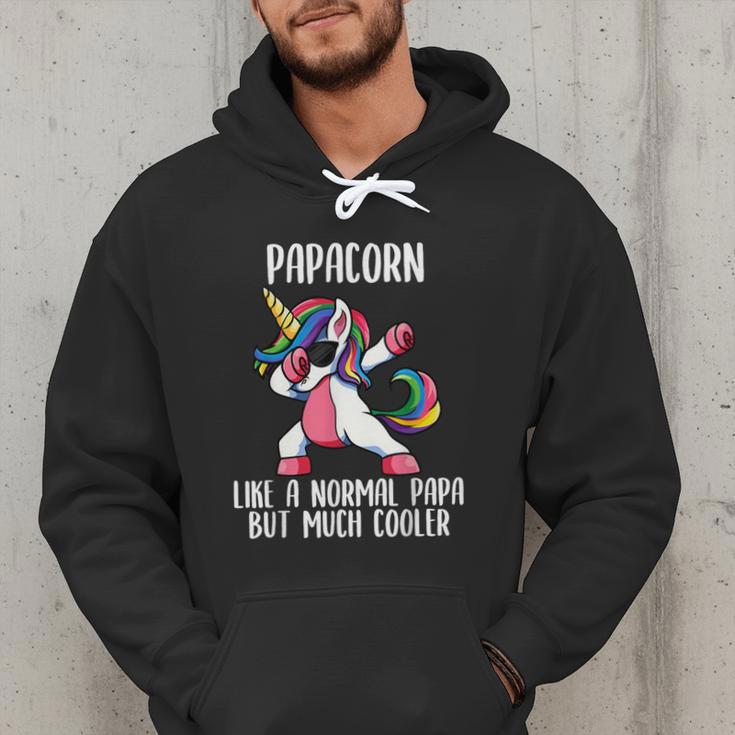 Unicorn Dad Girl Birthday Party Clothing Papacorn Men Hoodie