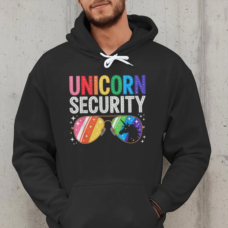 Unicorn Security Birthday Family Halloween Costume Mom Dad Men Hoodie