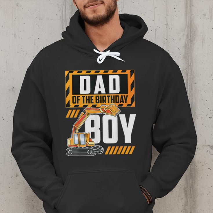 Vehicle Construction Excavator Dad Of The Birthday Boy Small Men Hoodie