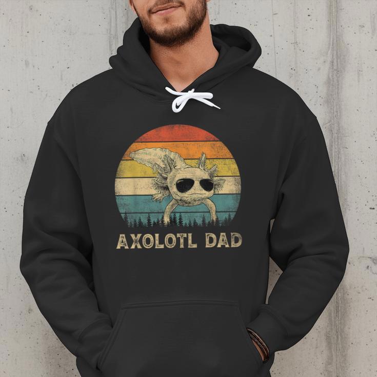 Vintage Axolotl Dad Axolotl Lovers Daddy Father's Day Men Hoodie