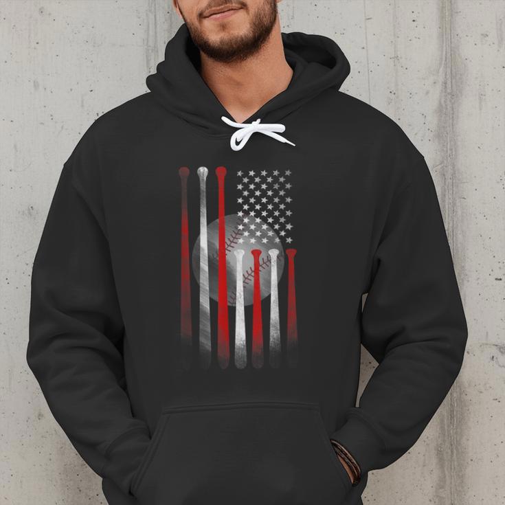 Vintage Baseball American Flag Classic Fit Tee For Dad And Mom Men Hoodie
