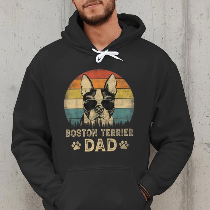 Vintage Boston Terrier Dad Dog Lovers Father's Day Tee Men Hoodie