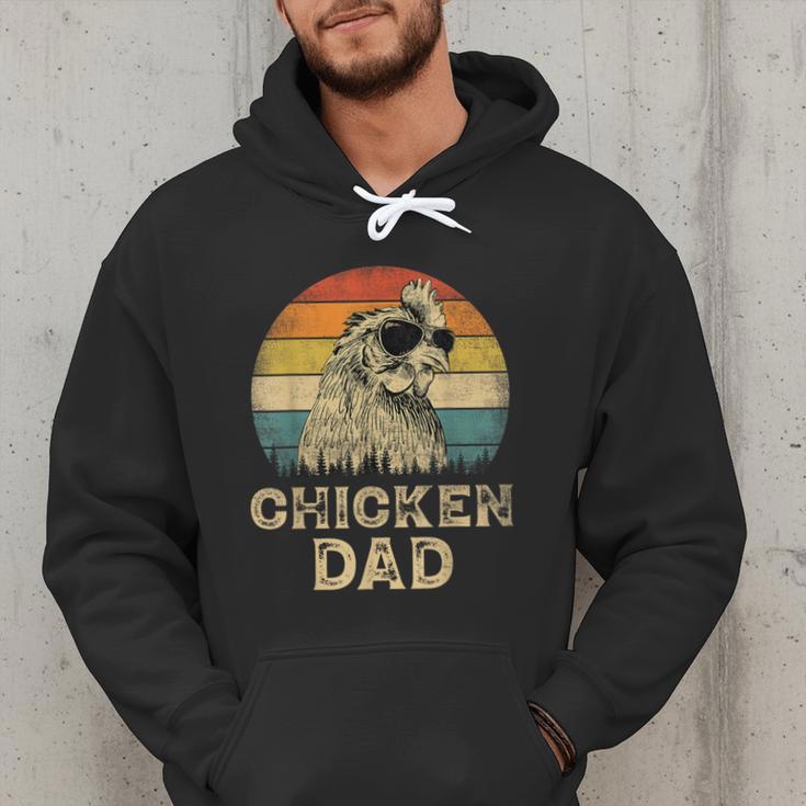 Vintage Chicken Dad Chicken Lovers Daddy Father's Day Men Hoodie