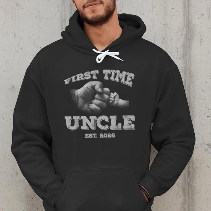 Vintage First Time Uncle 2026 Hand Dad Baby Father's Day Men Hoodie