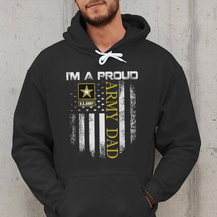 Vintage I'm A Proud Army Dad With American Flag Men Hoodie