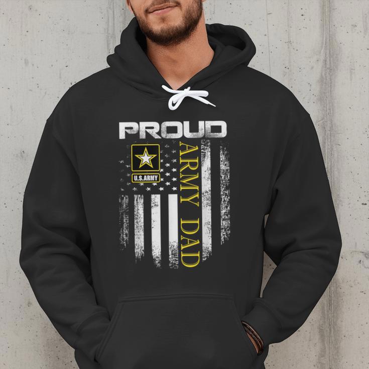 Vintage Proud Army Dad With American Flag Men Hoodie