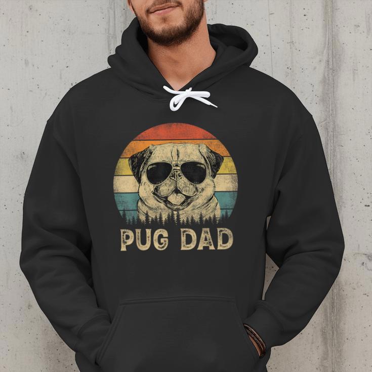 Vintage Pug Dad Dog Lovers Father's Day Tee Men Hoodie