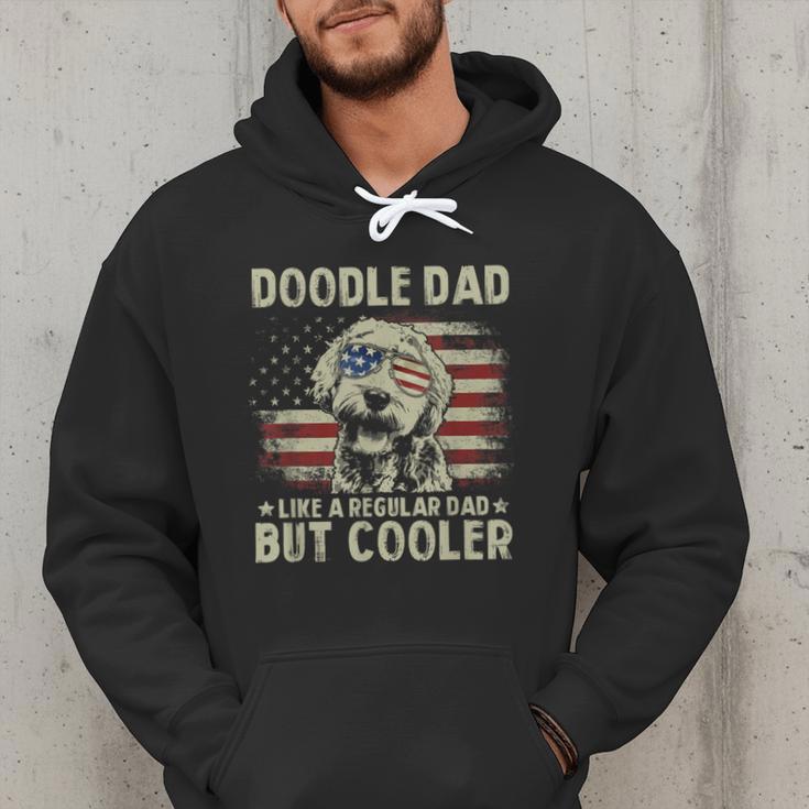 Vintage USA Flag Goldendoodle Doodle Dad Fathers Day Men Men Hoodie