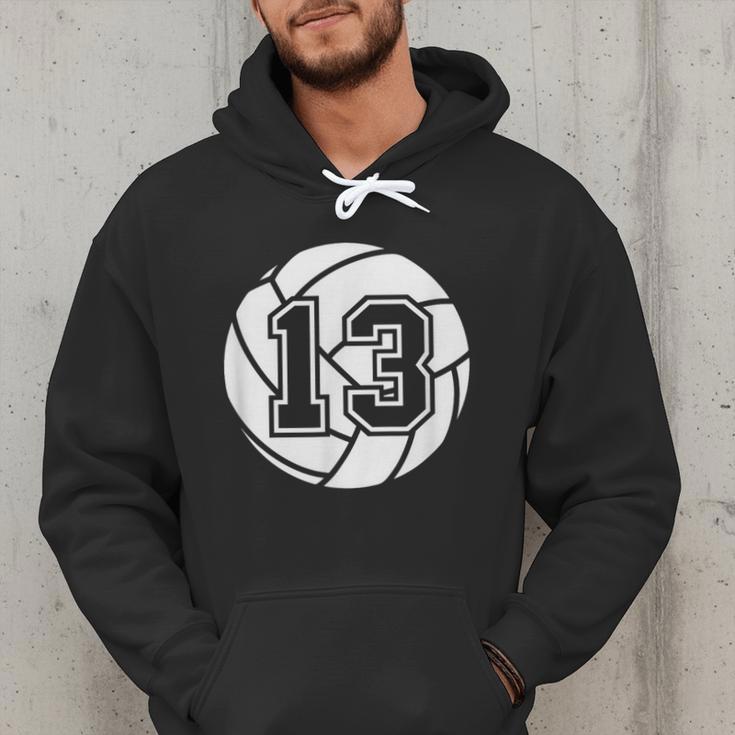 Volleyball Player 13 Volleyball Mom Dad Jersey Number 13 Men Hoodie