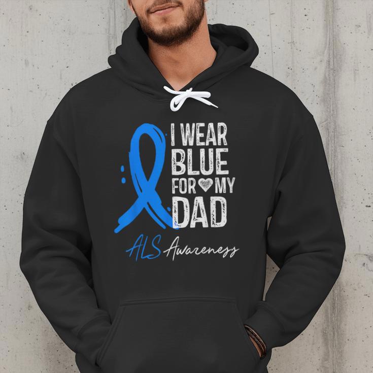 I Wear Blue For My Dad Shirt ALS Awareness Tshirt Men Hoodie