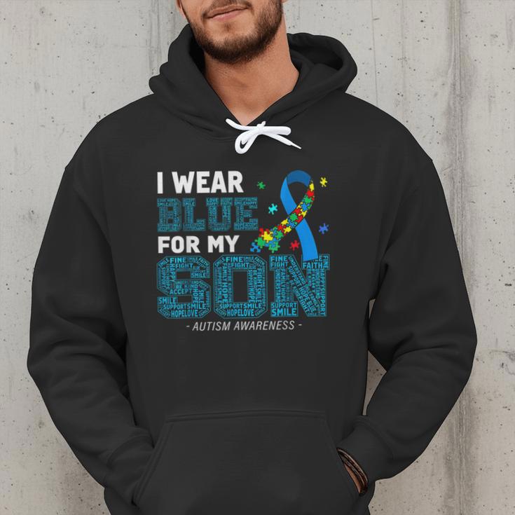 I Wear Blue For My Son Autism Awareness Mom Dad Parents Men Hoodie I Wear Blue For My Son Autism Awareness Mom Dad Parents Men Hoodie