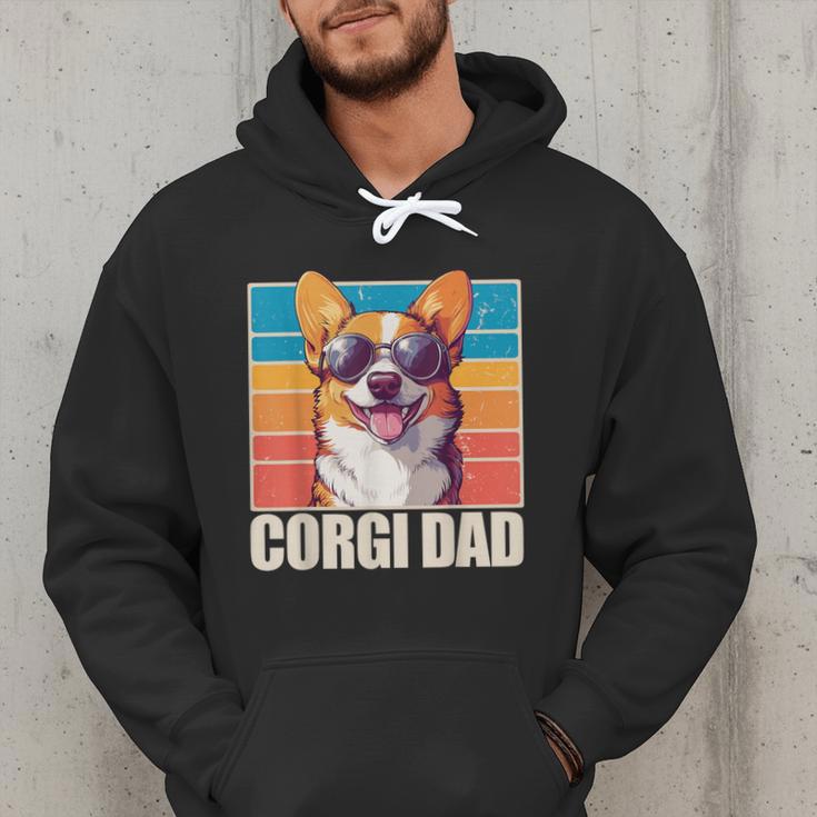 Welsh Corgi Pembroke Dog Corgi Dad -Adults Small Classic Fit Short Sleeve Cotton Polyester Blend Men Hoodie
