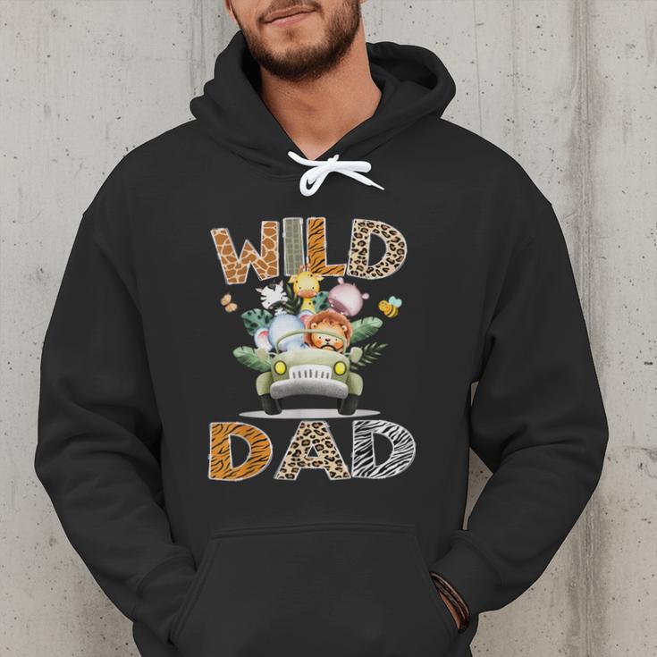 Wild Dad 1St Birthday Safari Jungle Animal Truck Men Hoodie Wild Dad 1St Birthday Safari Jungle Animal Truck Men Hoodie