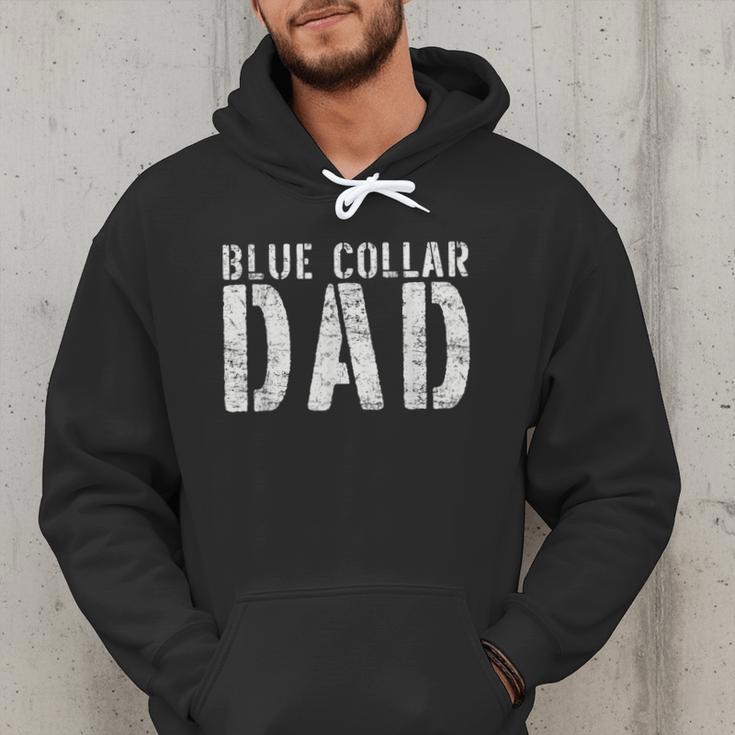 Worker Dad Workman Blue Collar Dad Men Hoodie