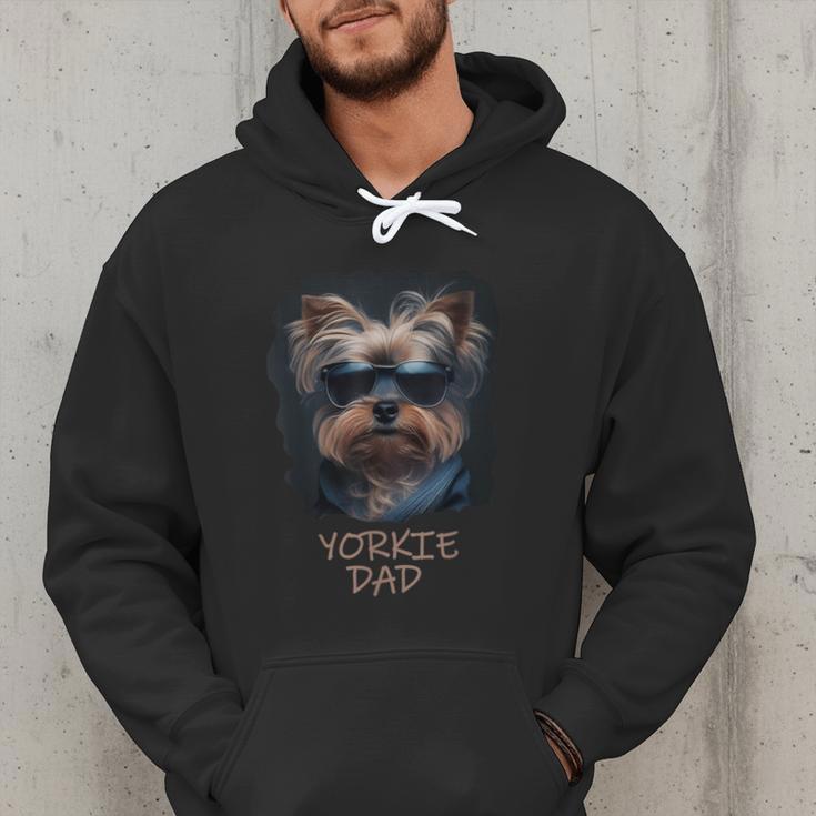 Yorkie Dad Cute Cool Dog In Sunglasses C Men Hoodie