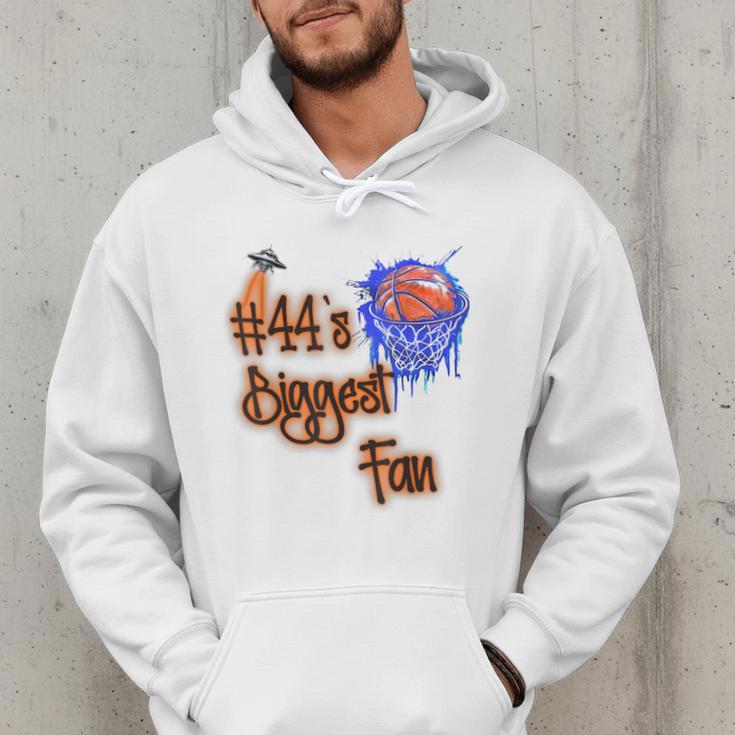 44 Biggest Fan Of Basketball Player Number 44 Dad Mom Men Hoodie